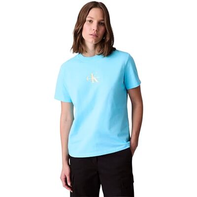 Calvin jeans dam SS 20-tal klassisk logotyp TEE LV047C856G grafiska t-shirts, blå (atmosfär blå), XS, Blå (atmosfär blå), XS Calvin jeans dam SS 20-tal klassisk logotyp TEE LV047C856G grafiska t-shirts, blå (atmosfär blå), XS, Blå (atmosfär blå), XS