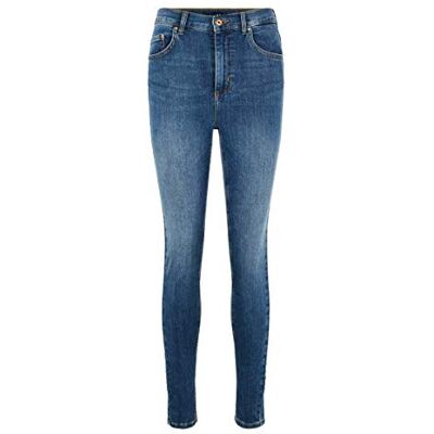 PIECES Smala jeans för kvinnor, Medium blå (medium blå denim), S PIECES Smala jeans för kvinnor, Medium blå (medium blå denim), S