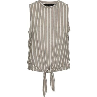 VERO MODA dam Vmlana Sl Crop JRS Ga Top, Månkjol/ränder: vit, L VERO MODA dam Vmlana Sl Crop JRS Ga Top, Månkjol/ränder: vit, L