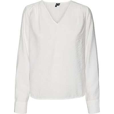 VERO MODA Dam Vmlena Ls Pleat Top WVN Noos blus, Snövit, XL VERO MODA Dam Vmlena Ls Pleat Top WVN Noos blus, Snövit, XL
