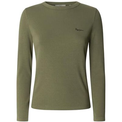 Pepe Jeans Betina T-shirt för kvinnor, grön (Khaki Green), L, Grön (Khaki-grön), L Pepe Jeans Betina T-shirt för kvinnor, grön (Khaki Green), L, Grön (Khaki-grön), L