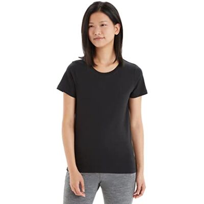 Icebreaker Women's TENCEL Lyocell Cotton SS T-Shirt För Vardagsbruk, Äventyr, Gym Och Träning Svart, XL Icebreaker Women's TENCEL Lyocell Cotton SS T-Shirt För Vardagsbruk, Äventyr, Gym Och Träning Svart, XL
