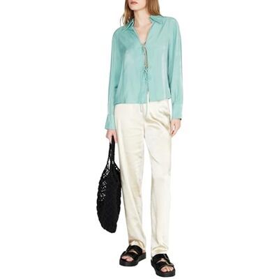 Sisley Womens 58PWLQ04I Blouse, Aqua 18E, M, Aqua 18e, M Sisley Womens 58PWLQ04I Blouse, Aqua 18E, M, Aqua 18e, M