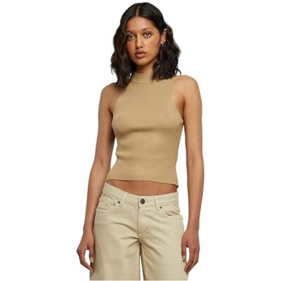 Urban Classics Dam dam kort ribbstickad turtleneck topp t-shirt, unionbeige, XXL, Unionbeige, XXL Urban Classics Dam dam kort ribbstickad turtleneck topp t-shirt, unionbeige, XXL, Unionbeige, XXL
