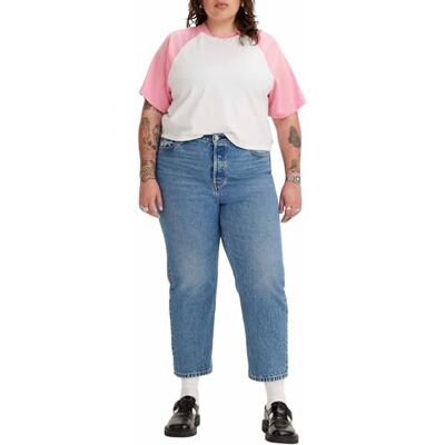 Levi's Dam plus storlek jeans, Pl 501 Crop Z3502 Medium Indigo Worn In, 24 Levi's Dam plus storlek jeans, Pl 501 Crop Z3502 Medium Indigo Worn In, 24