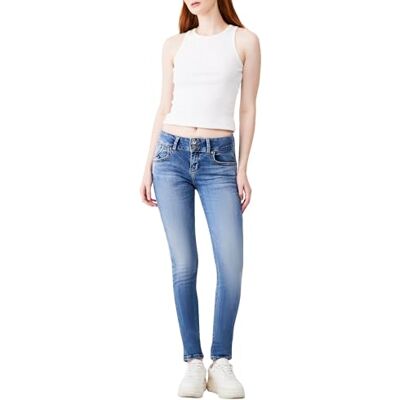 LTB damjeans Molly M – smal passform med medelhög midja och dragkedja i blått av bomullsblandning – storlek W25L34, Elaro Wash 55179, 25W x 32L LTB damjeans Molly M – smal passform med medelhög midja och dragkedja i blått av bomullsblandning – storlek W25L34, Elaro Wash 55179, 25W x 32L