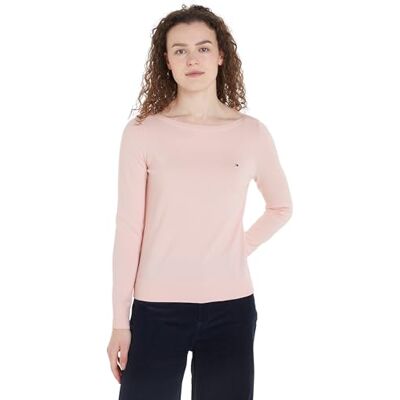 Tommy Hilfiger Dam CO Jersey Stitch Boat-NK tröja WW0WW40099 pullover tröja, delikat rosa, XL, Rosa (delikat rosa), XL Tommy Hilfiger Dam CO Jersey Stitch Boat-NK tröja WW0WW40099 pullover tröja, delikat rosa, XL, Rosa (delikat rosa), XL