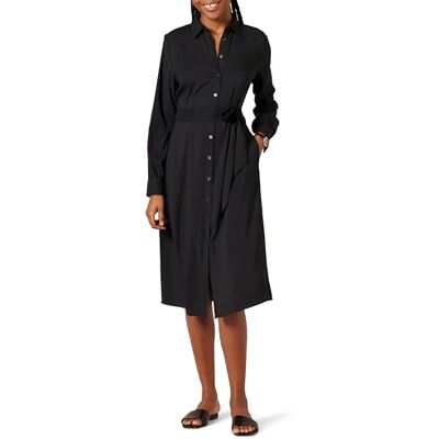 Amazon Essentials Georgette långärmad damklänning, midi-längd, svart, XX-Large Amazon Essentials Georgette långärmad damklänning, midi-längd, svart, XX-Large