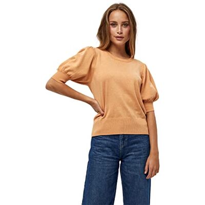 Minus Dam Liva Knit T-shirt, 6024 aprikos Tan melange, M Minus Dam Liva Knit T-shirt, 6024 aprikos Tan melange, M