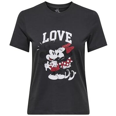 ONLY Onlmickey Life Reg S/S Valentine Top JRS, fantom, M ONLY Onlmickey Life Reg S/S Valentine Top JRS, fantom, M