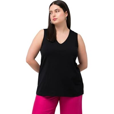 Ulla Popken damtopp med V-ringning t-shirts, svart, 58/60 SE Ulla Popken damtopp med V-ringning t-shirts, svart, 58/60 SE