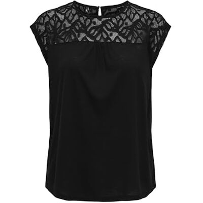 ONLY ONLSINDY Life S/S O-Neck Mix TOP JRS, svart, L ONLY ONLSINDY Life S/S O-Neck Mix TOP JRS, svart, L