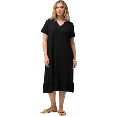 Ulla Popken Ulla popkar, kvinnor, stora storlekar, jersey midiklänning, svart, 46/48 SE Ulla Popken Ulla popkar, kvinnor, stora storlekar, jersey midiklänning, svart, 46/48 SE