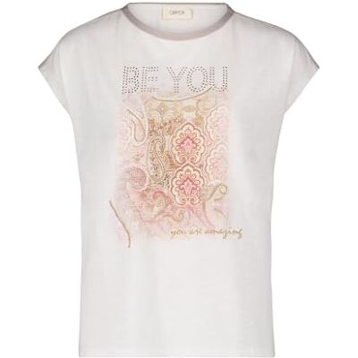 Cartoon Tecknad dam-t-shirt, Patch Cream/Rose, 40 Cartoon Tecknad dam-t-shirt, Patch Cream/Rose, 40