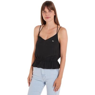 Tommy Jeans Dam TJW Essential Strappy TOP, svart, L, Svart, L Tommy Jeans Dam TJW Essential Strappy TOP, svart, L, Svart, L