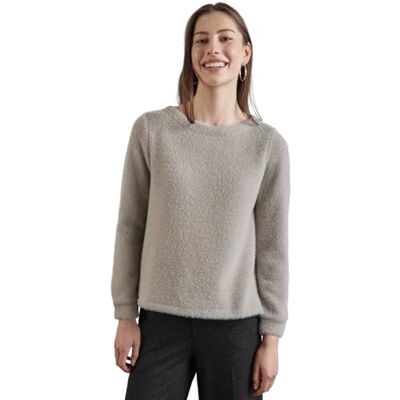 Street One Mjuk glänsande fluffig u-Boat skjorta, Breezy Beige, 42 Street One Mjuk glänsande fluffig u-Boat skjorta, Breezy Beige, 42