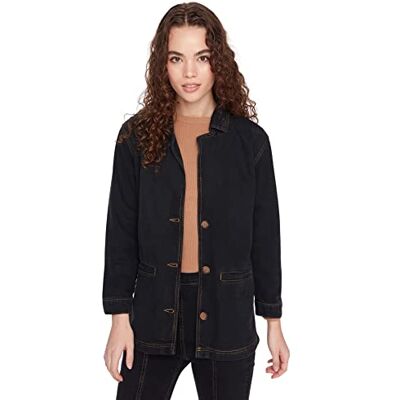 Trendyol Damskjorta krage vanlig vanlig jacka rock, svart, XS, Svart, XS Trendyol Damskjorta krage vanlig vanlig jacka rock, svart, XS, Svart, XS