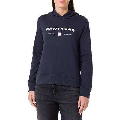 GANT REG Graphic Hoodie, Kvällsblå, S GANT REG Graphic Hoodie, Kvällsblå, S