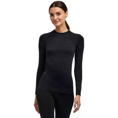 FALKE dam Baslager Ovandel Maximum Warm Round Neck W L/s Sh funktionellt garn snabbtorkande 1 del, Svart Black 3000 Trend, XL FALKE dam Baslager Ovandel Maximum Warm Round Neck W L/s Sh funktionellt garn snabbtorkande 1 del, Svart Black 3000 Trend, XL