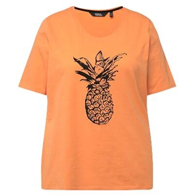Ulla Popken Ulla popkar, kvinnor, stora storlekar, T-shirt med anananastryck, aprikos, 42-44 Ulla Popken Ulla popkar, kvinnor, stora storlekar, T-shirt med anananastryck, aprikos, 42-44