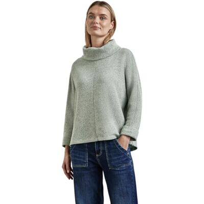 Street One Scarf Collar Knit Look skjorta, Gleam Green Mel., 44 Street One Scarf Collar Knit Look skjorta, Gleam Green Mel., 44