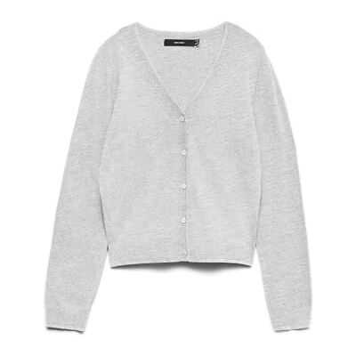 VERO MODA Vmhappyglitter Contras Ls V-Nk Cardi Boo, ljusgrå mix, XL VERO MODA Vmhappyglitter Contras Ls V-Nk Cardi Boo, ljusgrå mix, XL