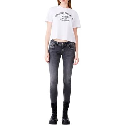 LTB damjeans Molly M – smal passform med medium midja och dragkedja i grått av bomullsblandning – storlek W24L34, Elisa Wash 55178, 24W x 34L LTB damjeans Molly M – smal passform med medium midja och dragkedja i grått av bomullsblandning – storlek W24L34, Elisa Wash 55178, 24W x 34L