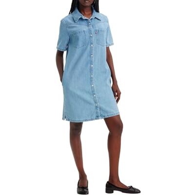 Levi's Louisa Ss Denim Dress Twisted Words 2, Twisted ord 2, XS Levi's Louisa Ss Denim Dress Twisted Words 2, Twisted ord 2, XS