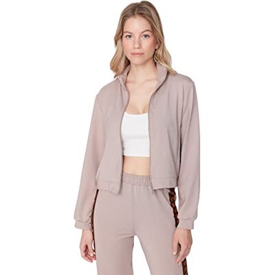 Trendyol Stående krage för kvinnor, normal tröja, Mink Color, M Trendyol Stående krage för kvinnor, normal tröja, Mink Color, M
