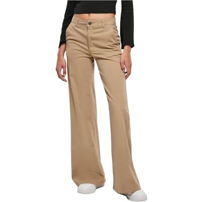 Urban Classics Dam hög midja breda ben chinos byxor dam, Unionbeige, 33 Urban Classics Dam hög midja breda ben chinos byxor dam, Unionbeige, 33
