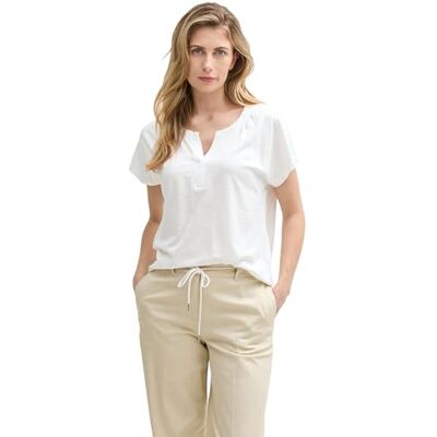 TOM TAILOR dam-t-shirt med veck detaljer, 10315 viskande vit, XXS TOM TAILOR dam-t-shirt med veck detaljer, 10315 viskande vit, XXS