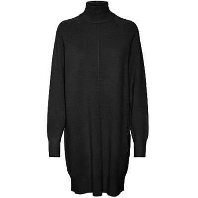VERO MODA VMGOLD LINK LS kort Highneck Dress Boo, svart, M VERO MODA VMGOLD LINK LS kort Highneck Dress Boo, svart, M