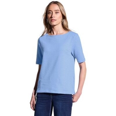 Street One dam-t-shirt med struktur, Serenity Blue, 36 Street One dam-t-shirt med struktur, Serenity Blue, 36