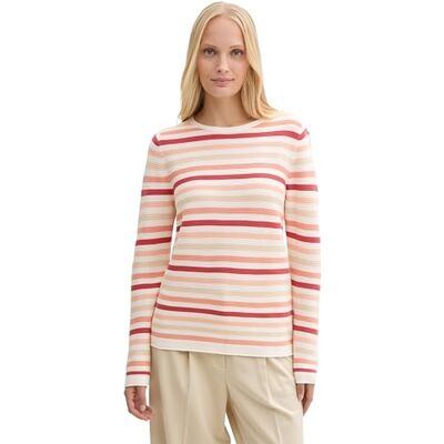 TOM TAILOR damtröja, 37148 – Peachy Knit Stripe Design, 3XL TOM TAILOR damtröja, 37148 – Peachy Knit Stripe Design, 3XL