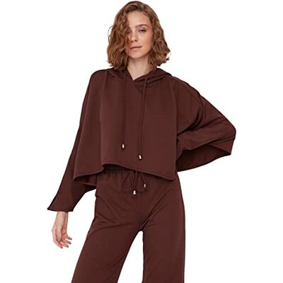 Trendyol Damhuva vanlig vanlig sweatshirt, brun, S, Brun Trendyol Damhuva vanlig vanlig sweatshirt, brun, S, Brun