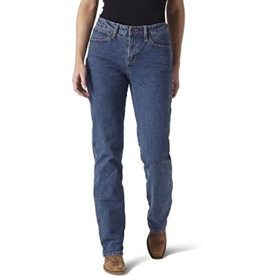 Wrangler dam cowgirl slipad passform hög midja stretch jeans Wrangler dam cowgirl slipad passform hög midja stretch jeans
