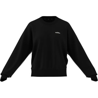 adidas Kobiety Seasonal Essentials Colorpop Sweatshirt with Embroidered Graphic, black/off white, S adidas Kobiety Seasonal Essentials Colorpop Sweatshirt with Embroidered Graphic, black/off white, S