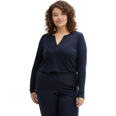 TOM TAILOR dam plus långärmad t-shirt, 10668 – himmelskaptensblå, 44 SE/L TOM TAILOR dam plus långärmad t-shirt, 10668 – himmelskaptensblå, 44 SE/L