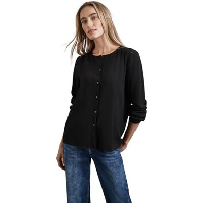 Street One strukturell blus med broderi, svart, 46 Street One strukturell blus med broderi, svart, 46