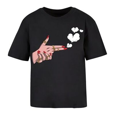 dam T-shirt Girl Bang Tee avslappnad t-shirt med tryck framtill, oversize passform, storlekar XS – 5XL, svart, M dam T-shirt Girl Bang Tee avslappnad t-shirt med tryck framtill, oversize passform, storlekar XS – 5XL, svart, M