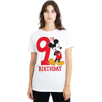 Mickey Mouse mandarin creative ltd Musse Pigg 9:e födelsedagen skjorta damer t-shirt, vit, XX-Large, Vitt, XXL Mickey Mouse mandarin creative ltd Musse Pigg 9:e födelsedagen skjorta damer t-shirt, vit, XX-Large, Vitt, XXL