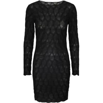 PIECES Bestseller A/S PCLOLA LS O-hals kort klänning, svart, M PIECES Bestseller A/S PCLOLA LS O-hals kort klänning, svart, M