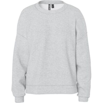 PIECES Damer Pcchilli Ls Loose Sweat Noos Bc sweatshirt, Ljusgrå melange, XS PIECES Damer Pcchilli Ls Loose Sweat Noos Bc sweatshirt, Ljusgrå melange, XS