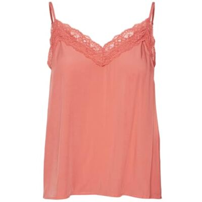 VERO MODA Damer Vmrusk Lace Singlet WVN Ga Top, Cayenne, M VERO MODA Damer Vmrusk Lace Singlet WVN Ga Top, Cayenne, M