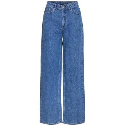 Vila Female Wide Fit-jeans VIFREYA hög midja, Mellanblå denim, 44W / 30L Vila Female Wide Fit-jeans VIFREYA hög midja, Mellanblå denim, 44W / 30L