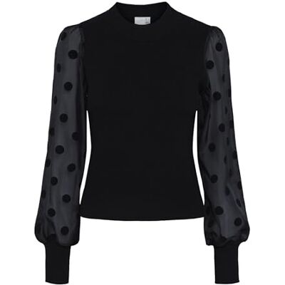 YAS dam dotme Ls Knit S. Noos tröja, svart, S YAS dam dotme Ls Knit S. Noos tröja, svart, S