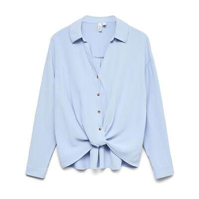 VERO MODA Vmizzy Ls detalj skjorta WVN Btq Ga, Brunnera Blue, XS VERO MODA Vmizzy Ls detalj skjorta WVN Btq Ga, Brunnera Blue, XS