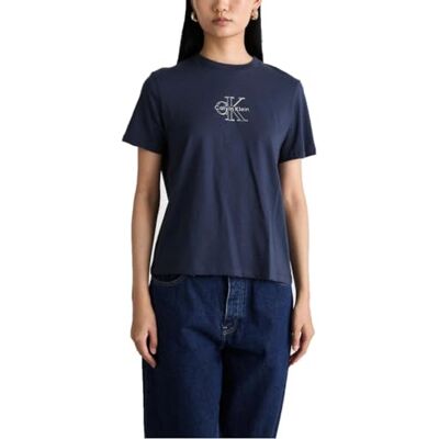Calvin jeans kvinnors SS klassiska FOIL MONOLOGO TEE LV047D873G grafiska t-shirts, blå (Inkwell), S, Blå (bläckbrun), S Calvin jeans kvinnors SS klassiska FOIL MONOLOGO TEE LV047D873G grafiska t-shirts, blå (Inkwell), S, Blå (bläckbrun), S