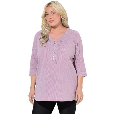 Ulla Popken damer stora storlekar överdimensionerade plus size bubble tunika, hjärturringning, passpoal, 3/4-arm, Magnolia röd, 66-68 plus size Ulla Popken damer stora storlekar överdimensionerade plus size bubble tunika, hjärturringning, passpoal, 3/4-arm, Magnolia röd, 66-68 plus size