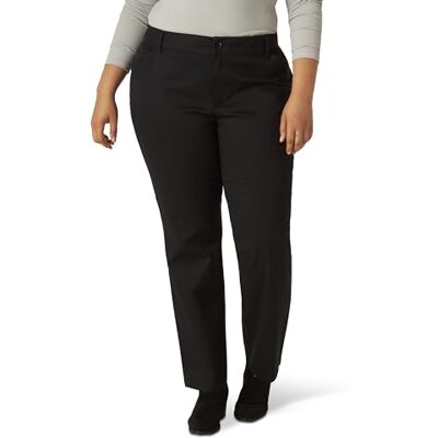 Lee Dam plus Size Wrinkle Free avslappnad passform raka ben byxa, svart, 30W /M Lee Dam plus Size Wrinkle Free avslappnad passform raka ben byxa, svart, 30W /M